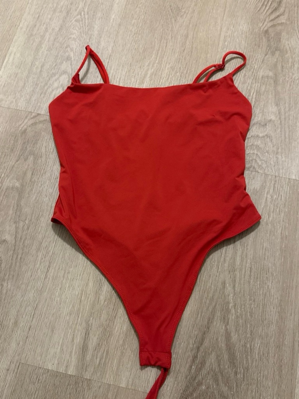 Red Women's Bodysuit - Sleek Strappy Design
